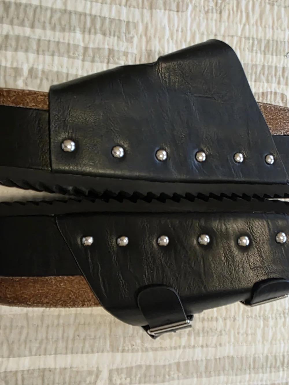 Corkys Black Double-Buckle Platform Slide Sandals
